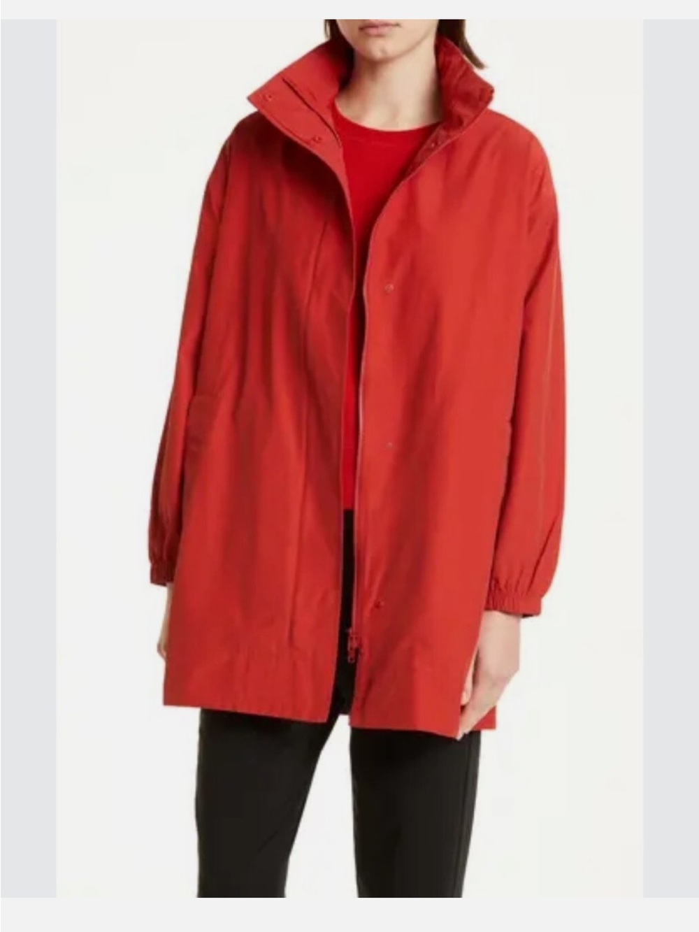 Eileen Fisher Red Rain Coat